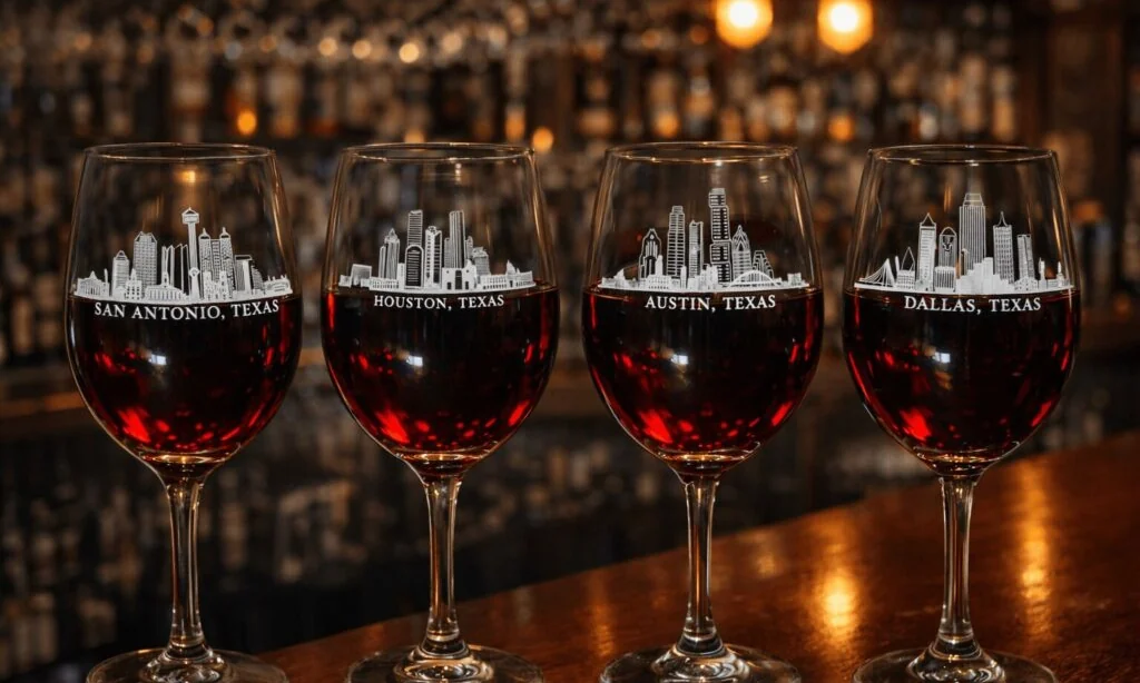 Custom Engraved Products in Austin Feature for Wine Glasses