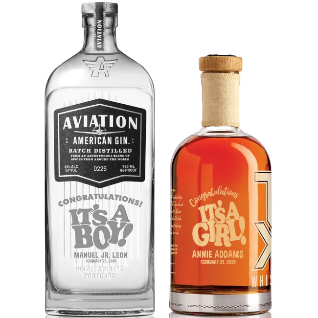 custom laser engraved Liquor bottles