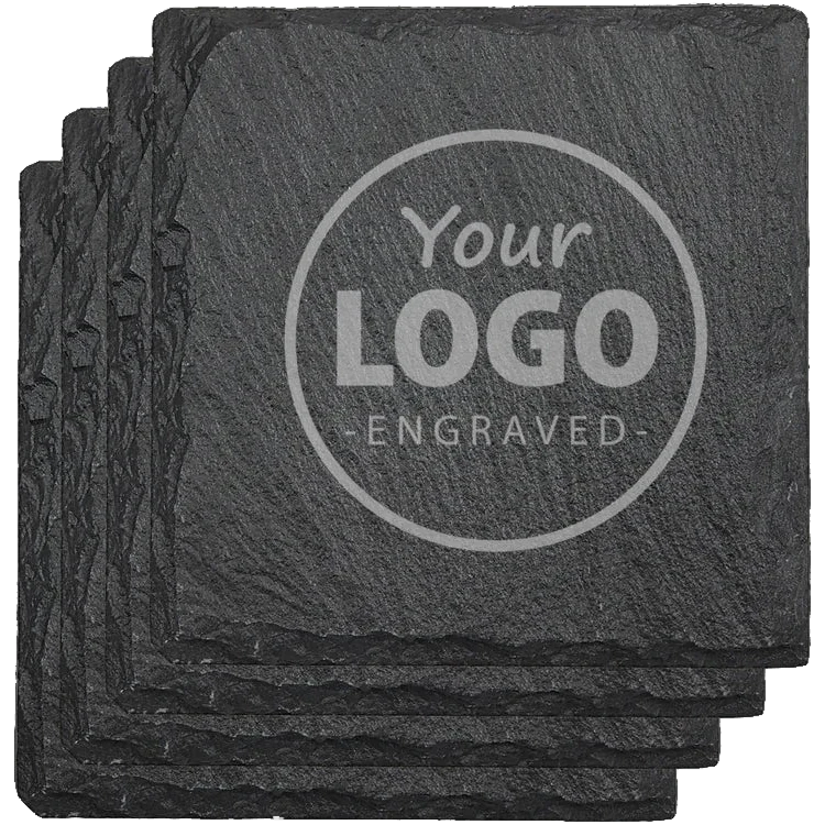 custom laser engraved slate coasters