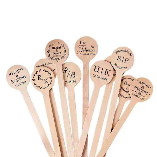 custom laser engraved stir sticks (wood)